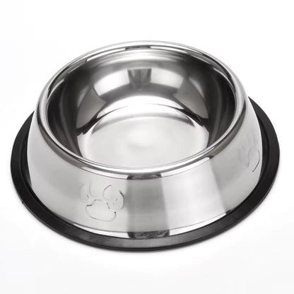 Wholesale Eco-Friendly Stainless Steel Dog Cat Bowl Non-Slip round Pet Feeder Dog Feeding Bowl Feeders Pet Supply