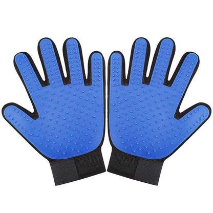Pet Grooming Glove - Gentle Deshedding Brush Glove - Efficient Pet Hair Remover Mitt - Massage Tool with Enhanced Five Finger