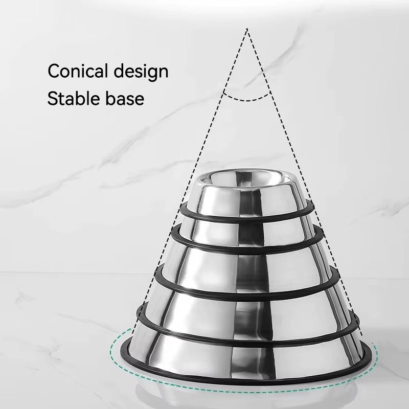 Wholesale Eco-Friendly Stainless Steel Dog Cat Bowl Non-Slip round Pet Feeder Dog Feeding Bowl Feeders Pet Supply