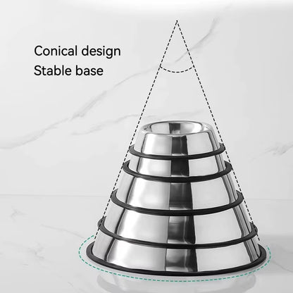 Wholesale Eco-Friendly Stainless Steel Dog Cat Bowl Non-Slip round Pet Feeder Dog Feeding Bowl Feeders Pet Supply