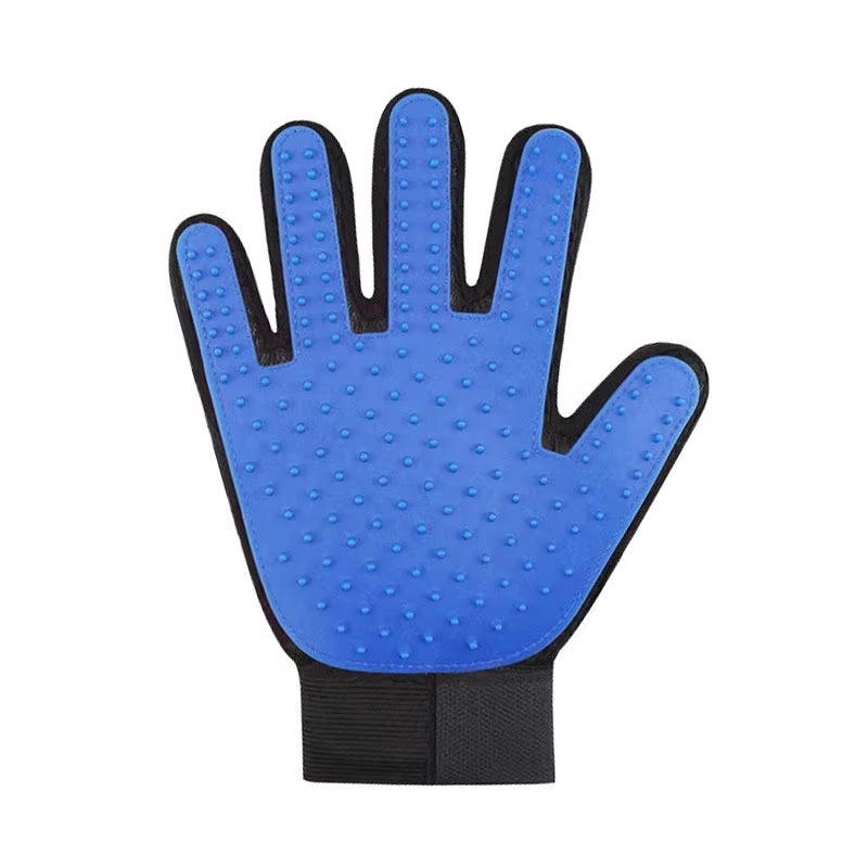 Pet Grooming Glove - Gentle Deshedding Brush Glove - Efficient Pet Hair Remover Mitt - Massage Tool with Enhanced Five Finger